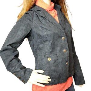 Gitano Womens Blazer Jacket Size M Button Closure Cotton Blend Black Textured